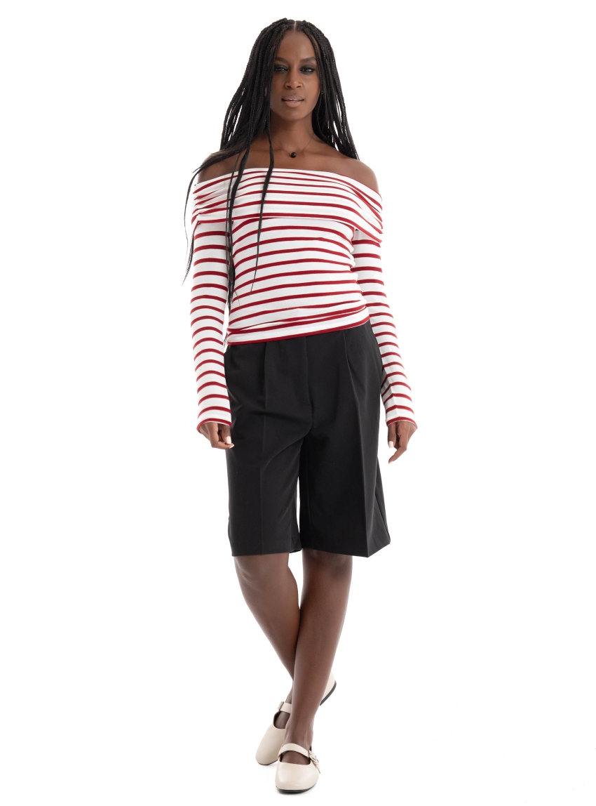 Only Glamour Off Shoulder Top - Red