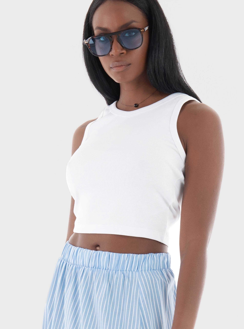 JJXX Fallon Rib Top - White