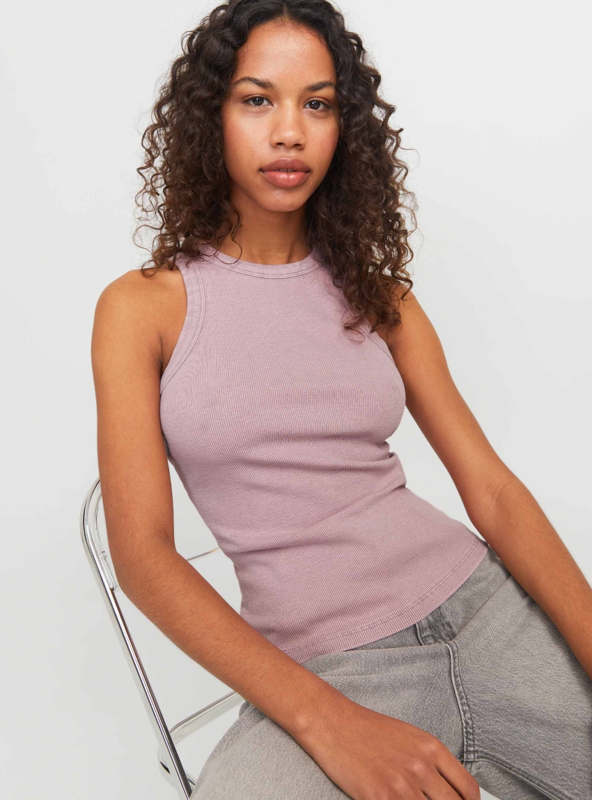 JJXX Forest Washed Rib Top - Pink