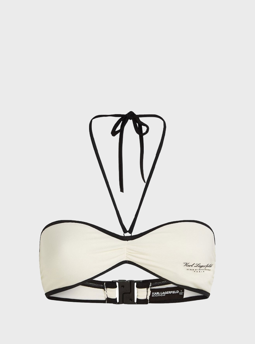 Karl Lagerfeld Hotel Karl Rib Halter Bandeau - Cream