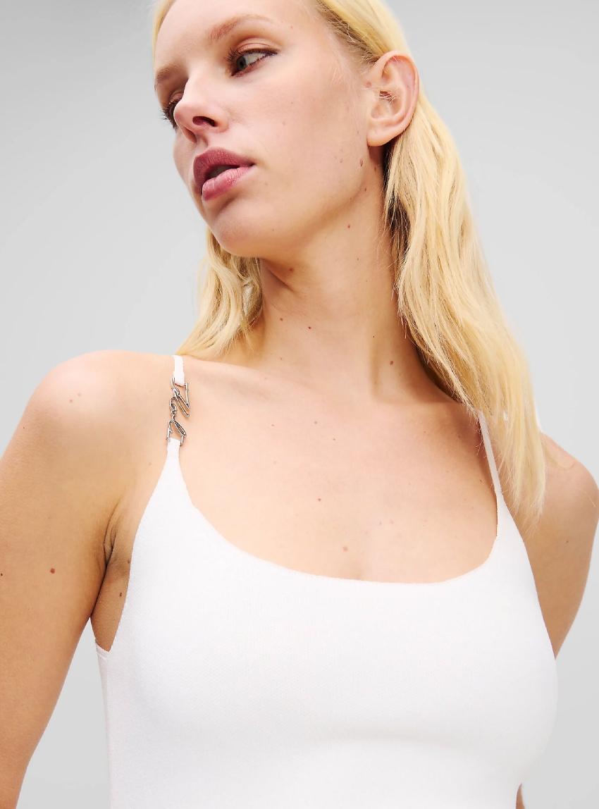 Karl Lagerfeld Knit Tank Top - White