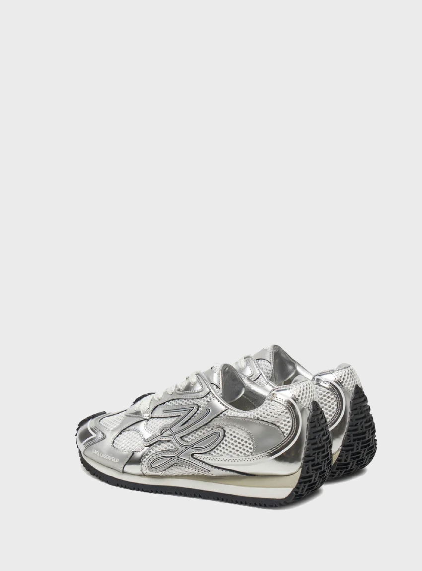 Karl Lagerfeld Velocette Autograph Overlay Sneakers - Silver
