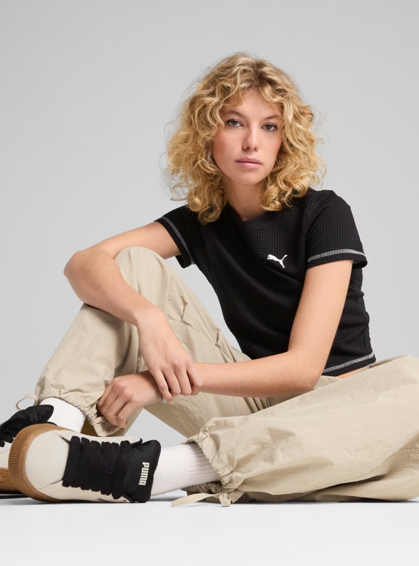 Puma DARE TO Textured Baby Tee - Black