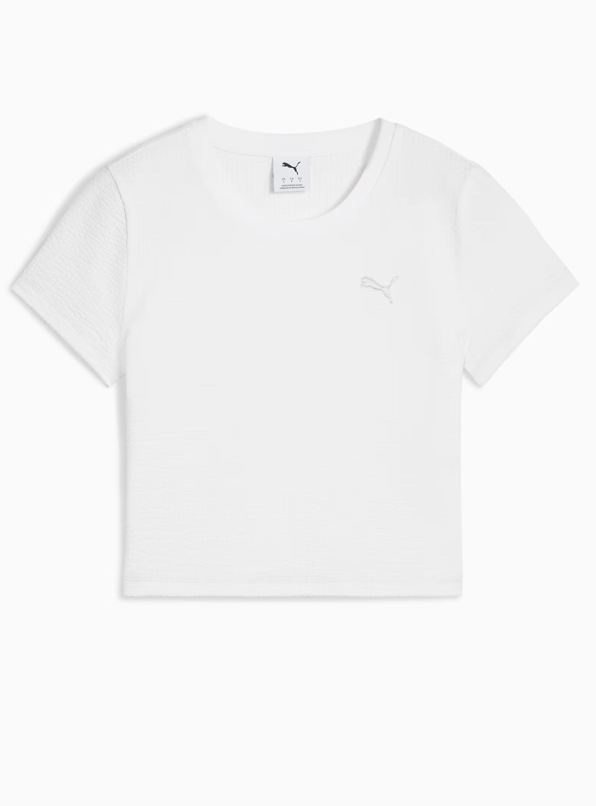 Puma DARE TO Textured Baby Tee - White