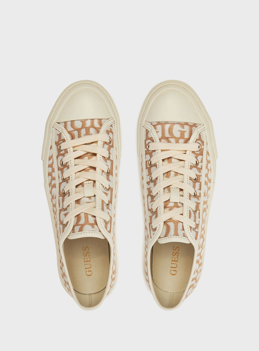 Guess Carey Logo-Script Sneakers - Gold