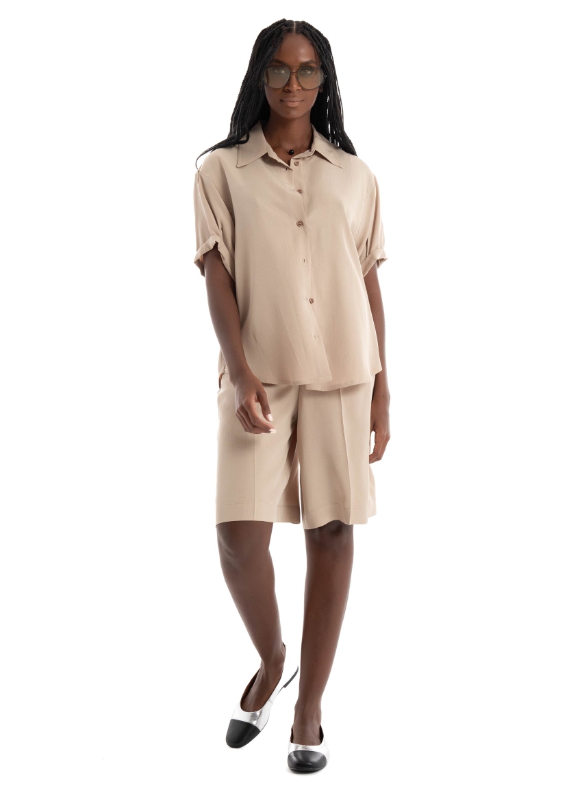 Black & Black  Shirt - Beige