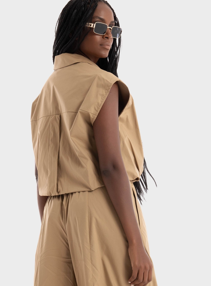 Black & Black  Shirt - Camel