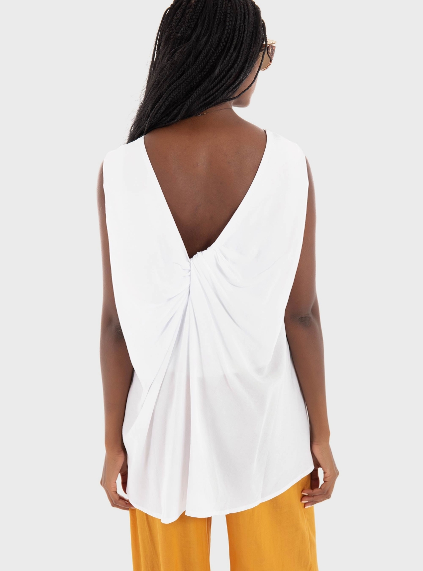 Black & Black  Blouse - White