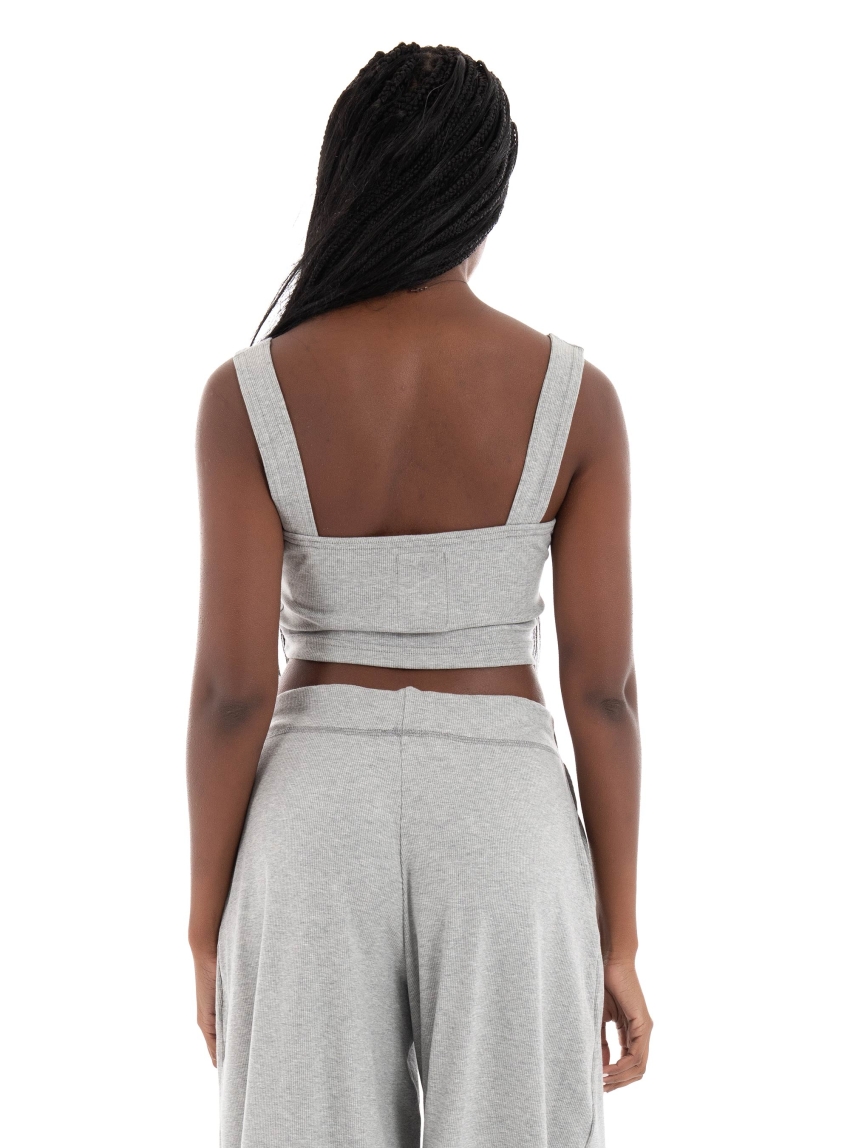 Four Minds Crop Top - Grey Melange