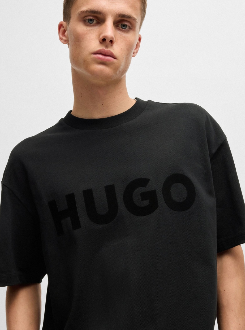 HUGO Reflective Logo Oversized T-Shirt Dinkee - Black