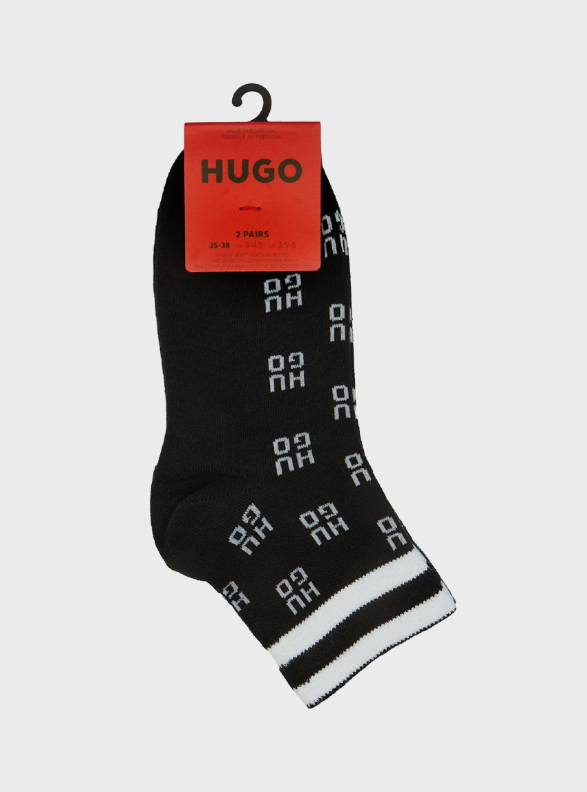 HUGO Two-Pack Regular-Length Socks 2P SH STACKED CC W - Black