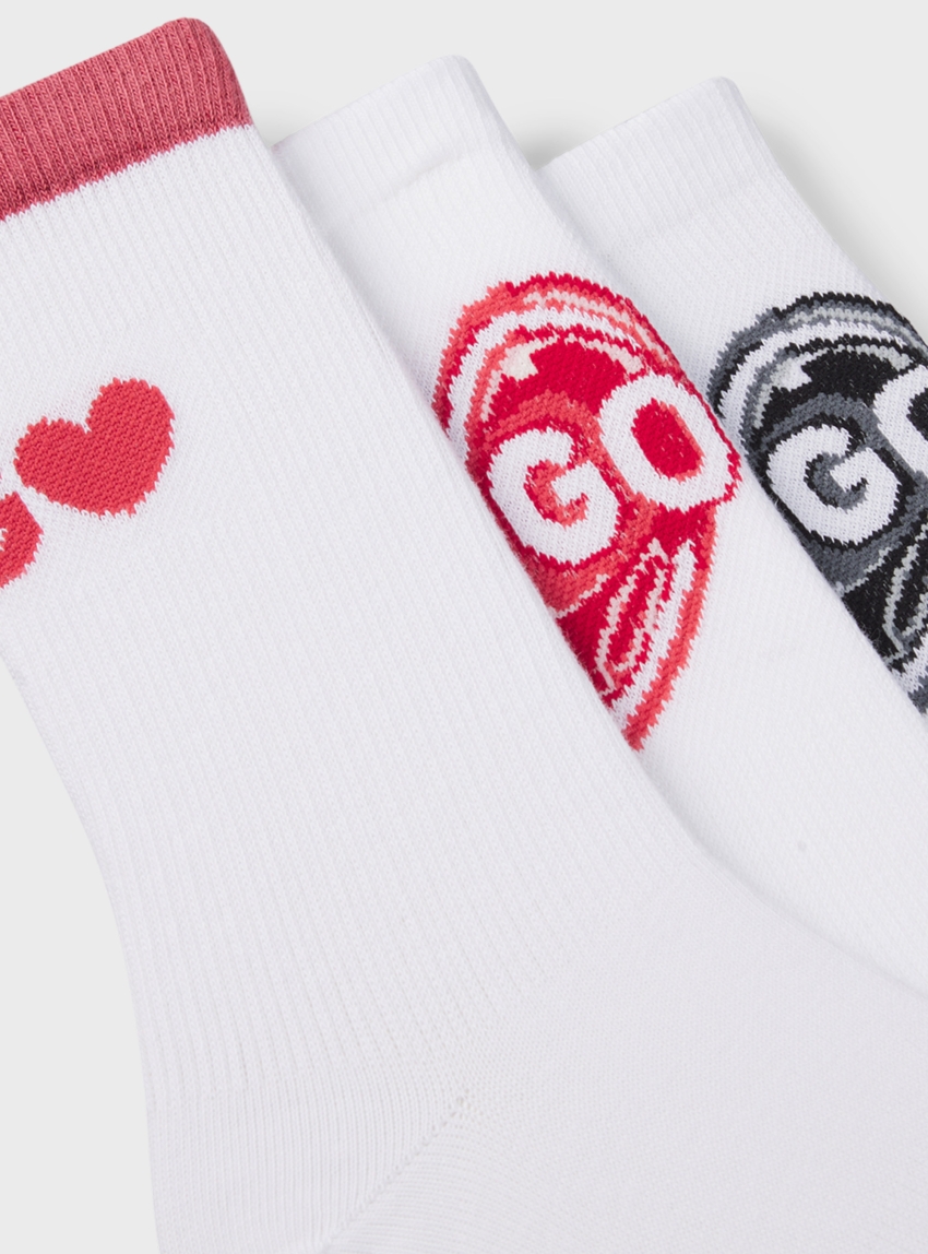 HUGO Three-Pack Short-Length Socks 3P QS VALENTINE CC W - White
