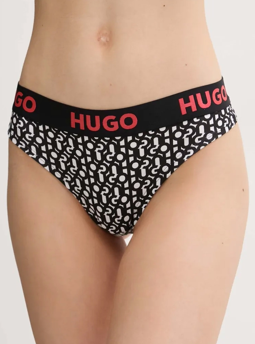 HUGO Stretch-Cotton Thong THONG SL DESIGN - Black & White
