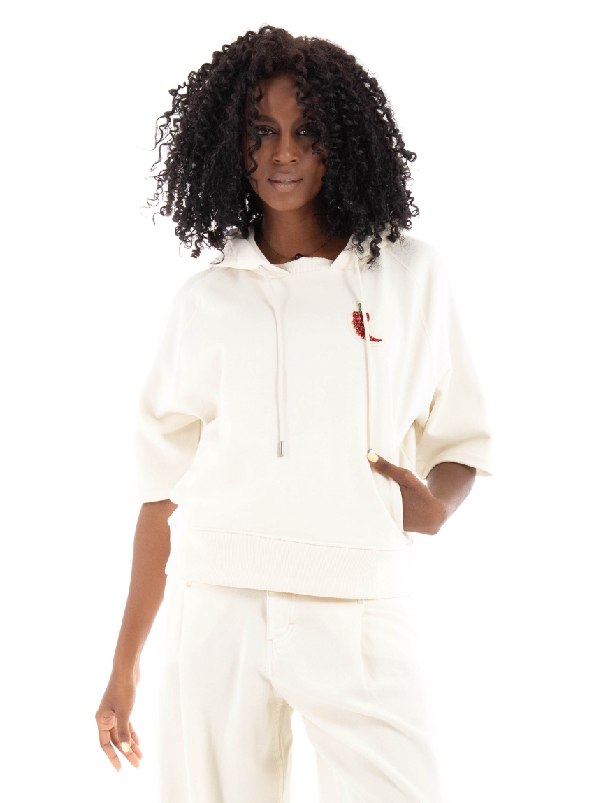 BOSS Crystal Chilli Pepper Hoodie C_Erinas - Ecru