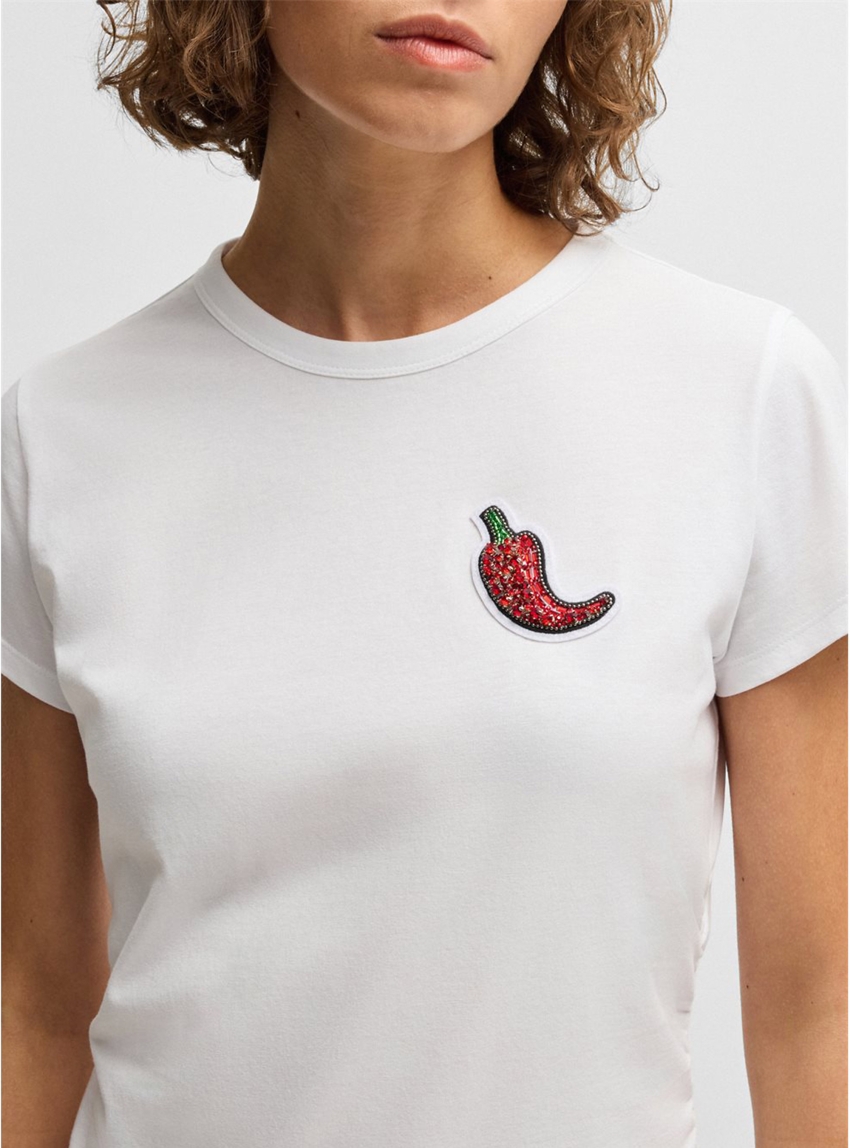 BOSS Crystal Chilli Pepper T-Shirt C_Endora - White
