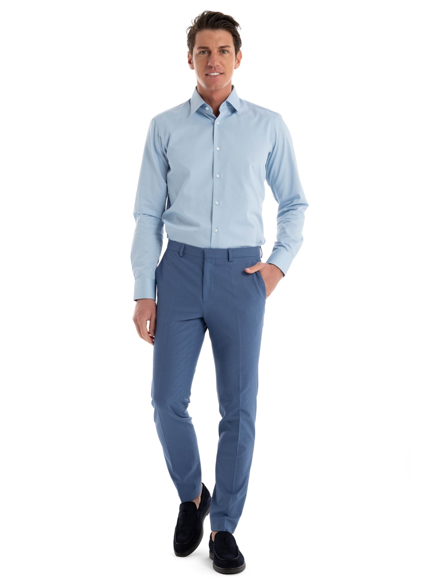 BOSS Regular Fit Micro Patterned Shirt H-JOE-kent-C1-214 - Light Blue