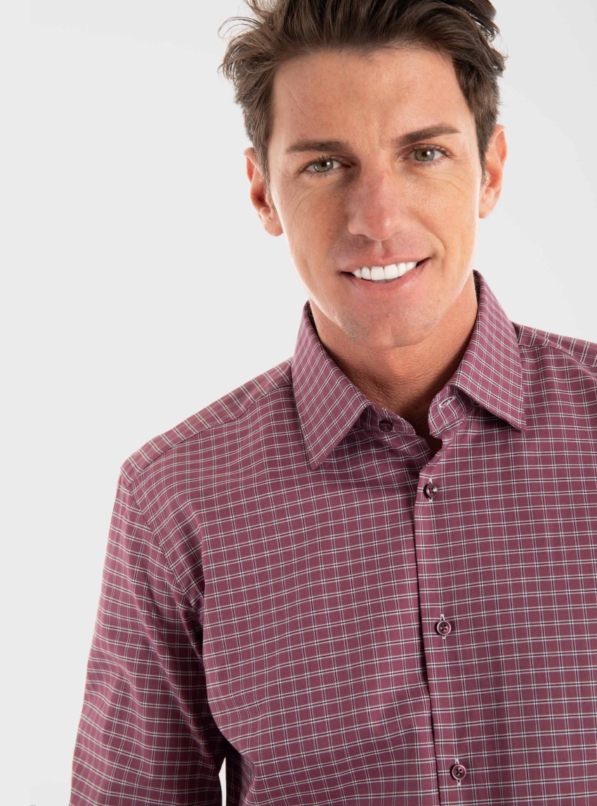 BOSS Regular Fit Checked Oxford Shirt H-JOE-kent-C1-214 - Pink