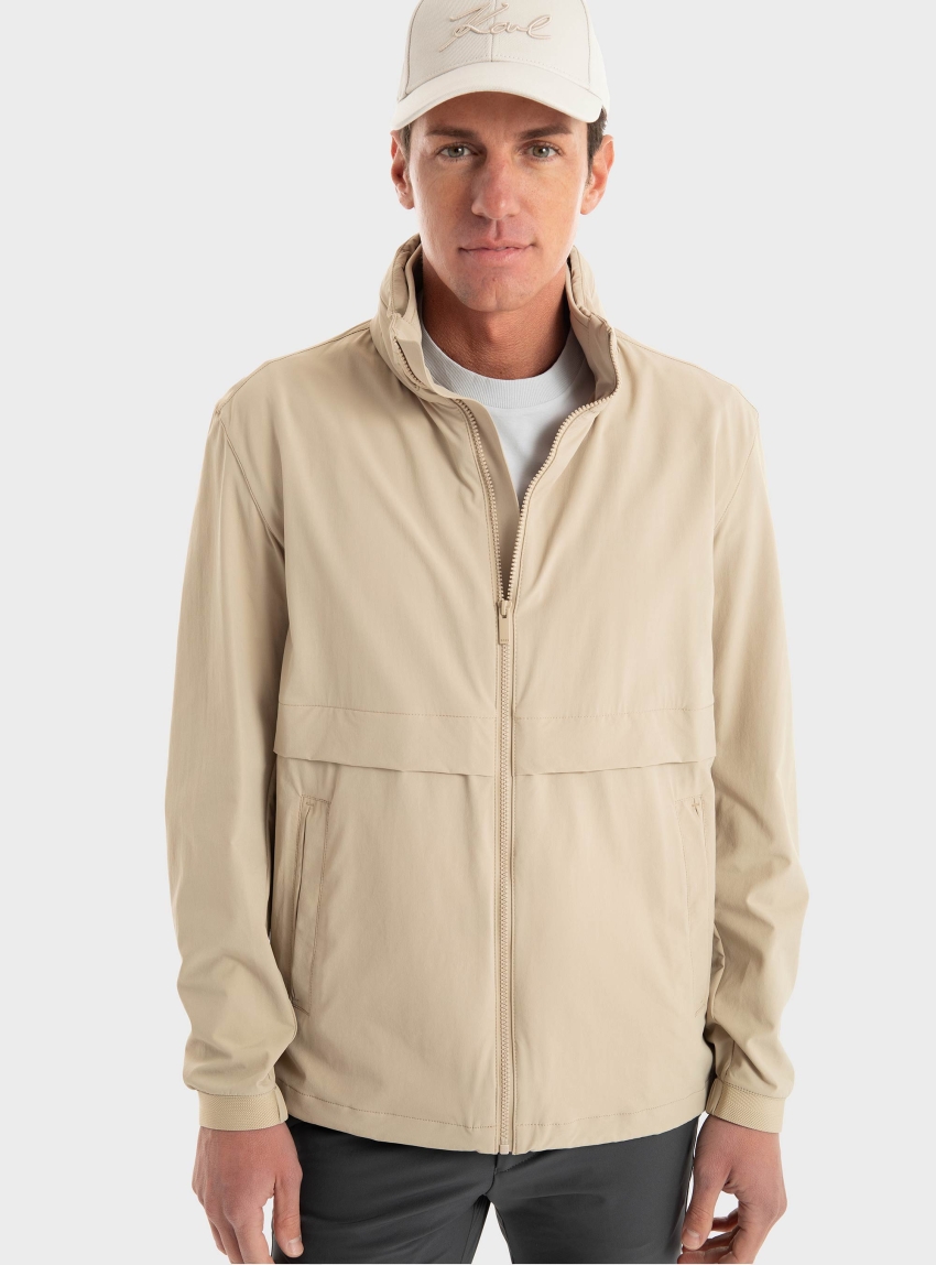 BOSS Softshell Jacket In Washable Stretch Fabric P-Caldar - Beige
