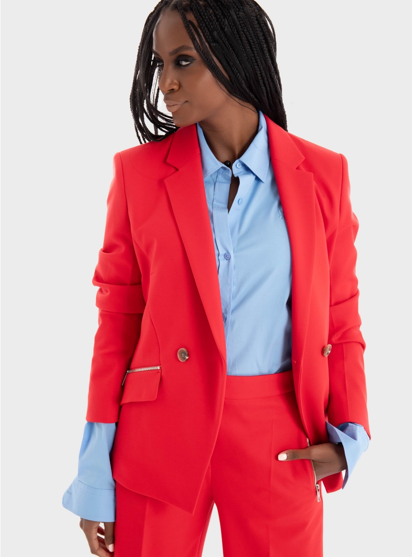 BOSS Slim-Fit Blazer With Zipped Pockets Jatawa1 - Red