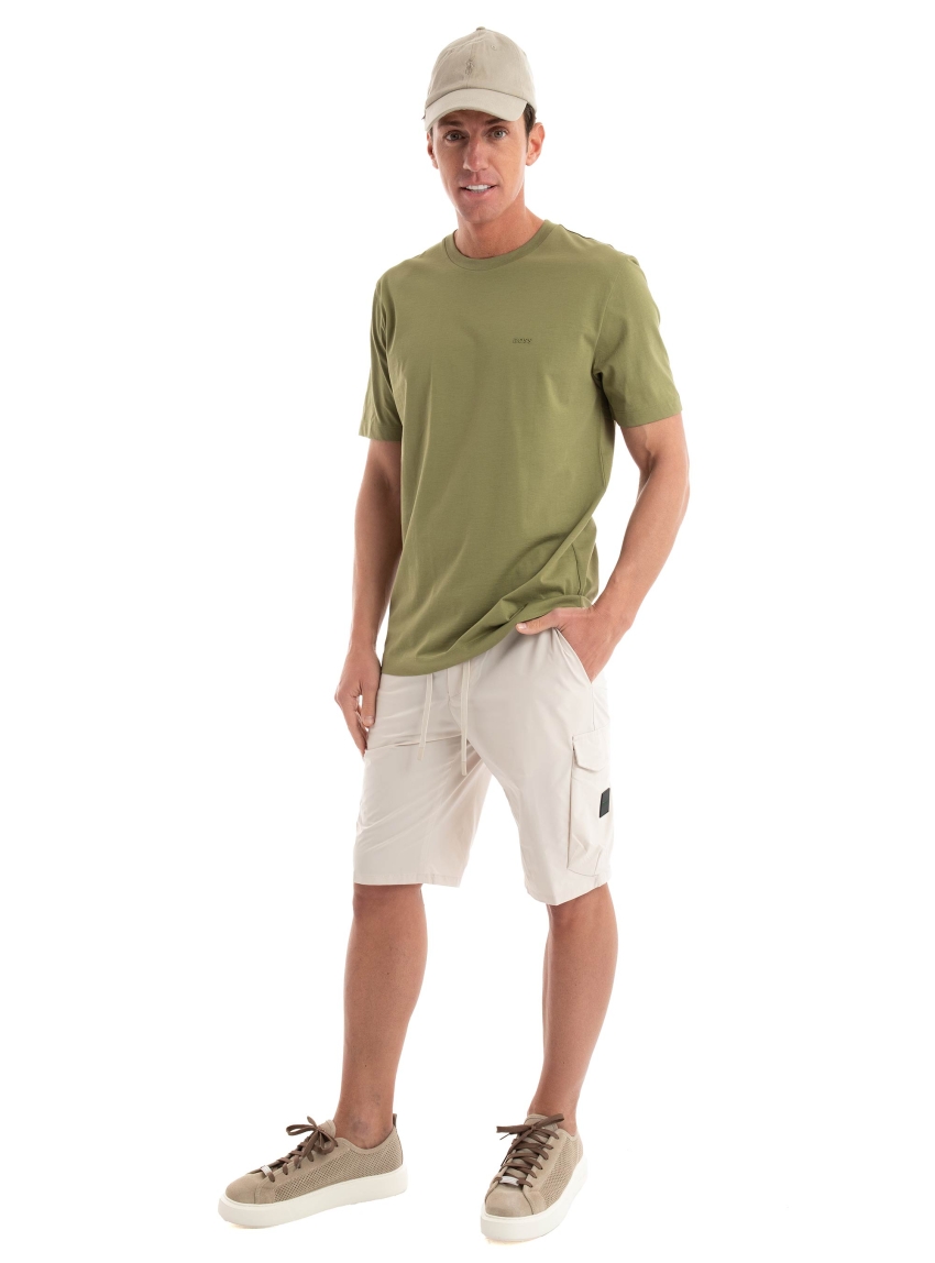 BOSS Rubber Print Logo T-Shirt Thompson 01 - Olive 