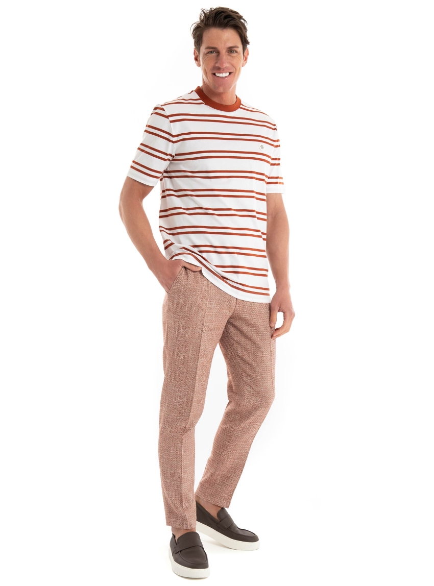 BOSS Formal Micro-Patterned Trousers C-Perin-252 - Coral