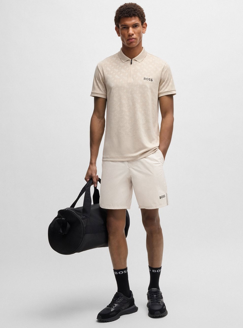 BOSS Active Tennis Shorts In Quick-Dry Super-Stretch Fabric S_Atta_9 inch - Light Beige
