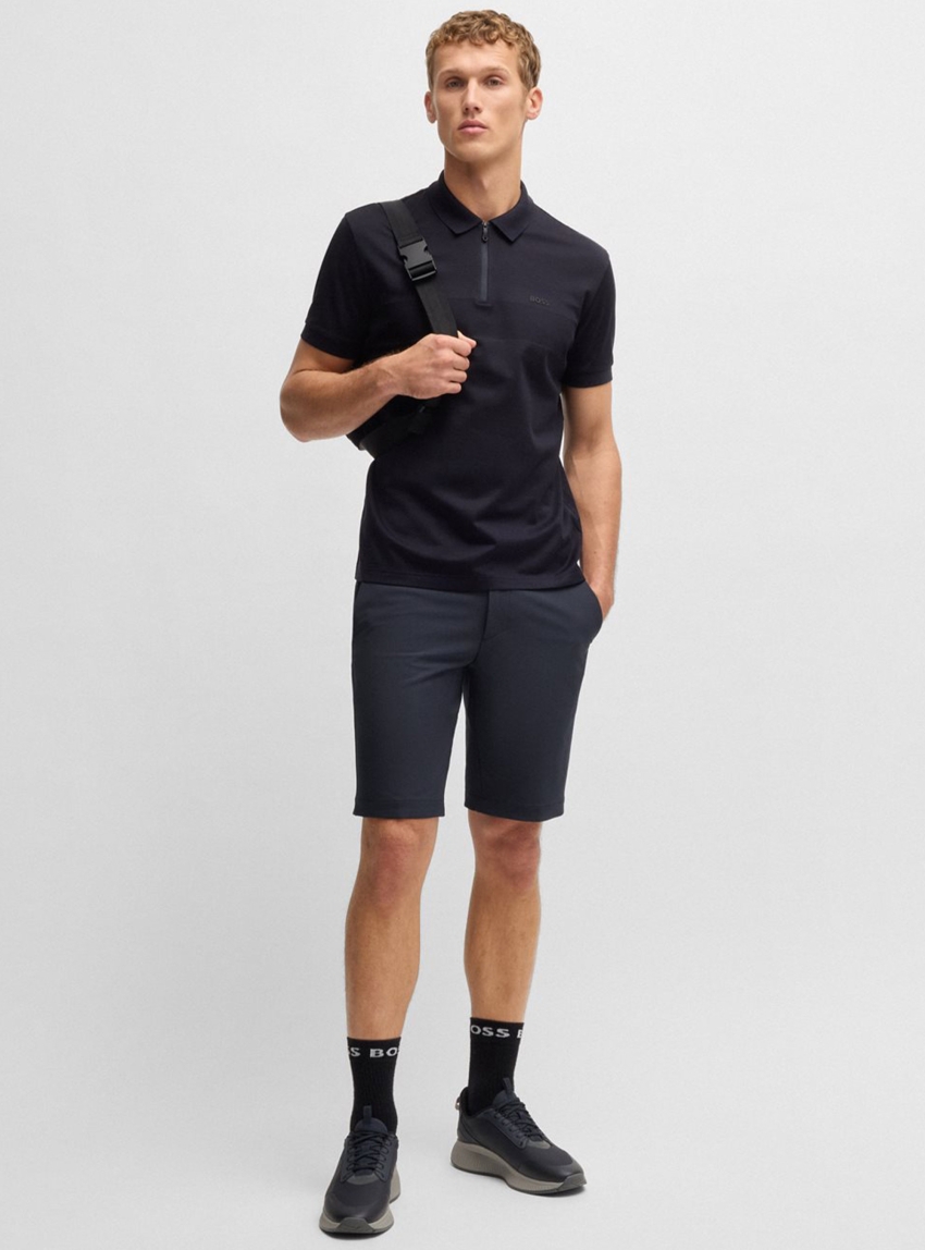 BOSS Slim-Fit Shorts In Water-Repellent Stretch Fabric S_Commuter - Dark Blue