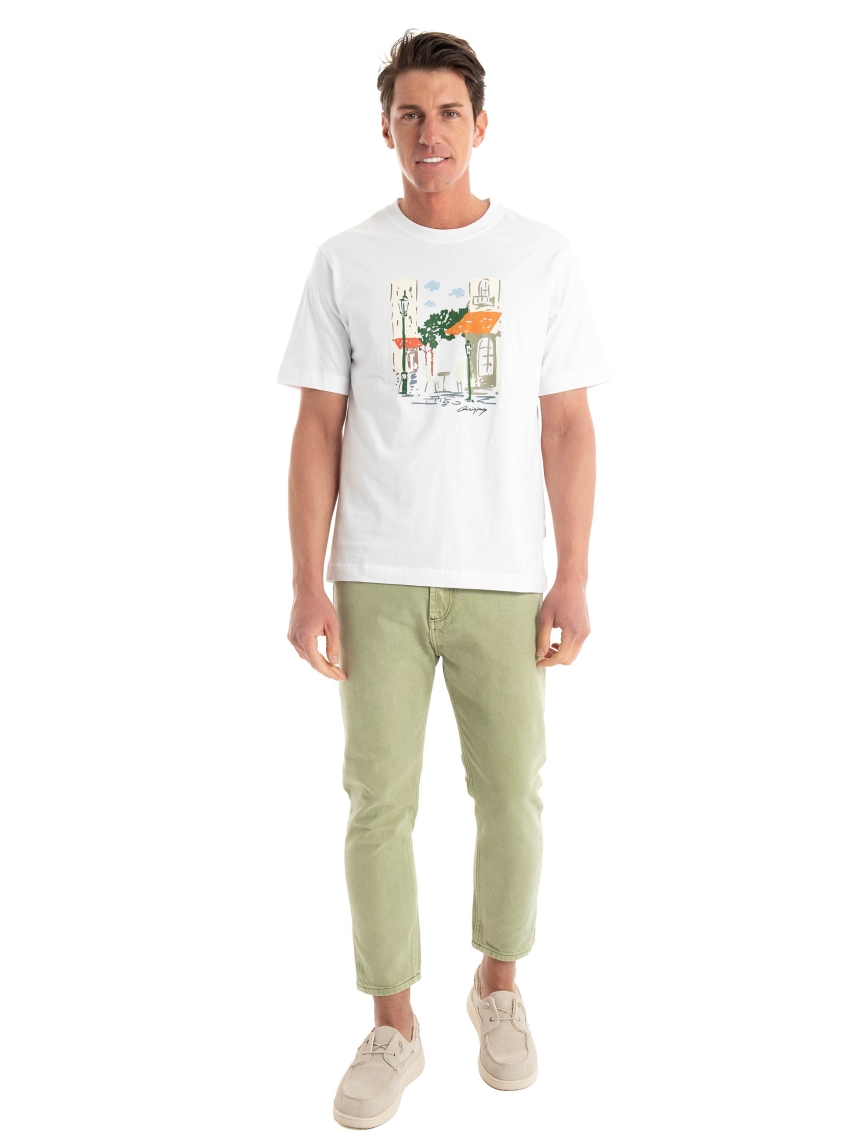 Gianni Lupo Tapered Fit Jeans - Light Green