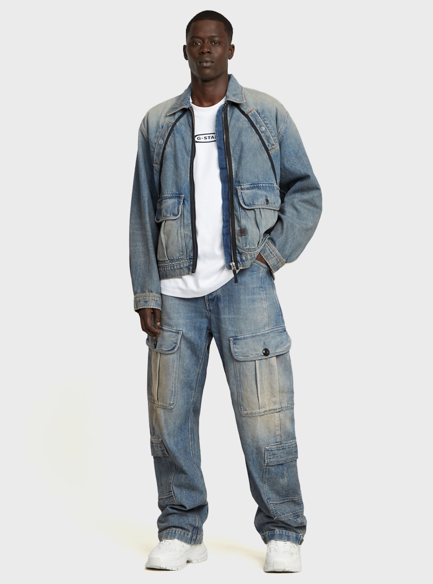 G-Star Bend 3D Cargo Loose Jeans - Medium Aged Denim