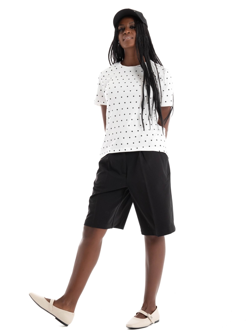 Vero Moda Passi Mid Waist Knee Shorts - Black
