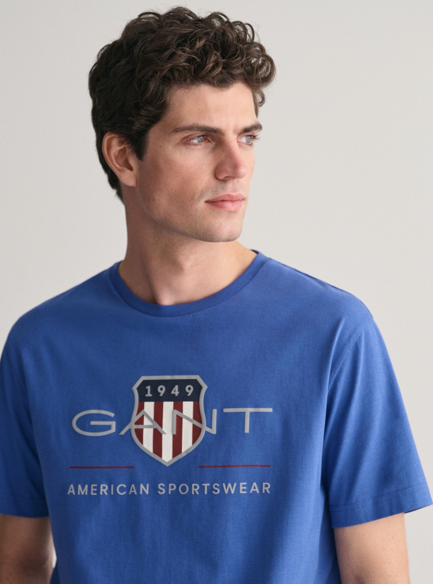 Gant Regular Archive Shield T-Shirt - Sky Blue