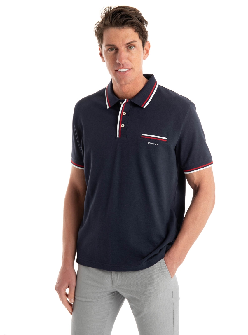 Gant Regular Fit Pique Polo Shirt - Blue