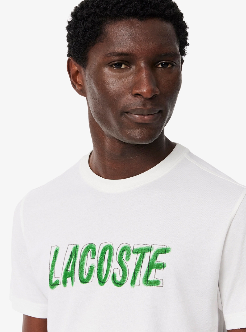 Lacoste Ultra Dry Printed Sport T-Shirt - White
