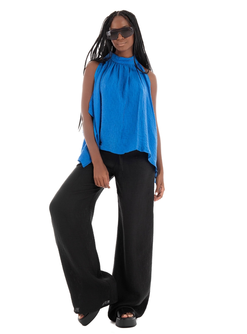 Black & Black  Top - Royal Blue