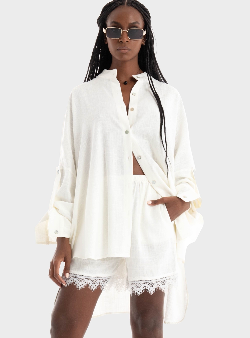 Collectiva Noir Lora Shorts - Ecru