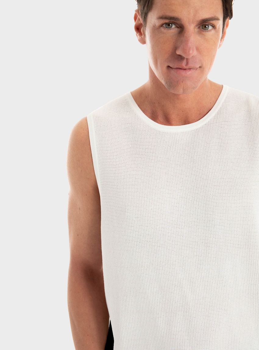 Antony Morato Regularr Fit Knitted Tank Top - Cream