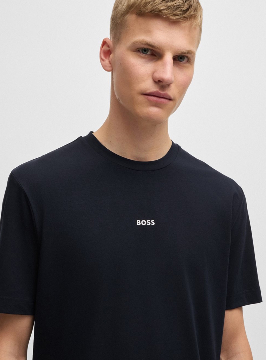 BOSS Relaxed-Fit T-Shirt With Logo Print TChup - Dark Blue