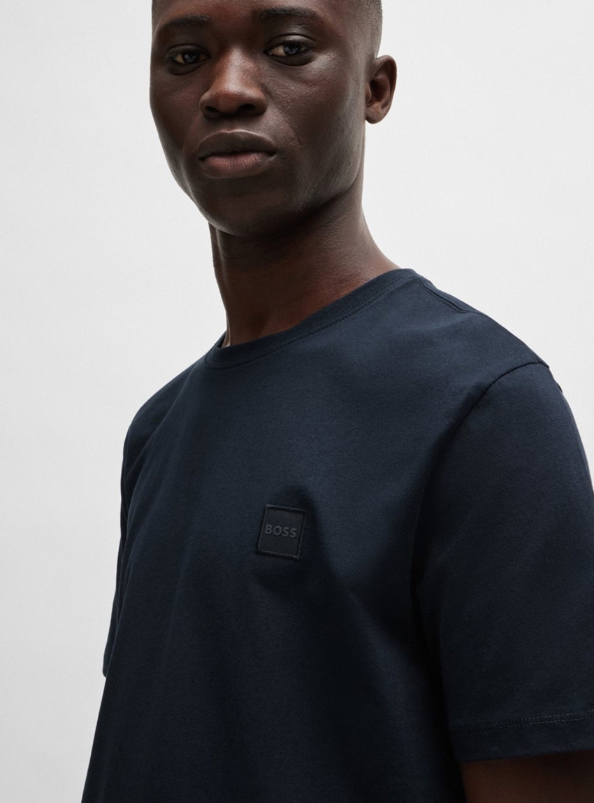 BOSS Regular Fit Logo Patch T-Shirt Tales - Dark Blue