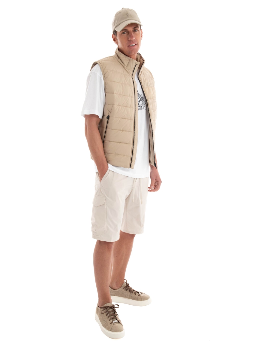 BOSS Tapered Fit Water Repellent Shorts S_Urbanex-Cargo - Light Beige