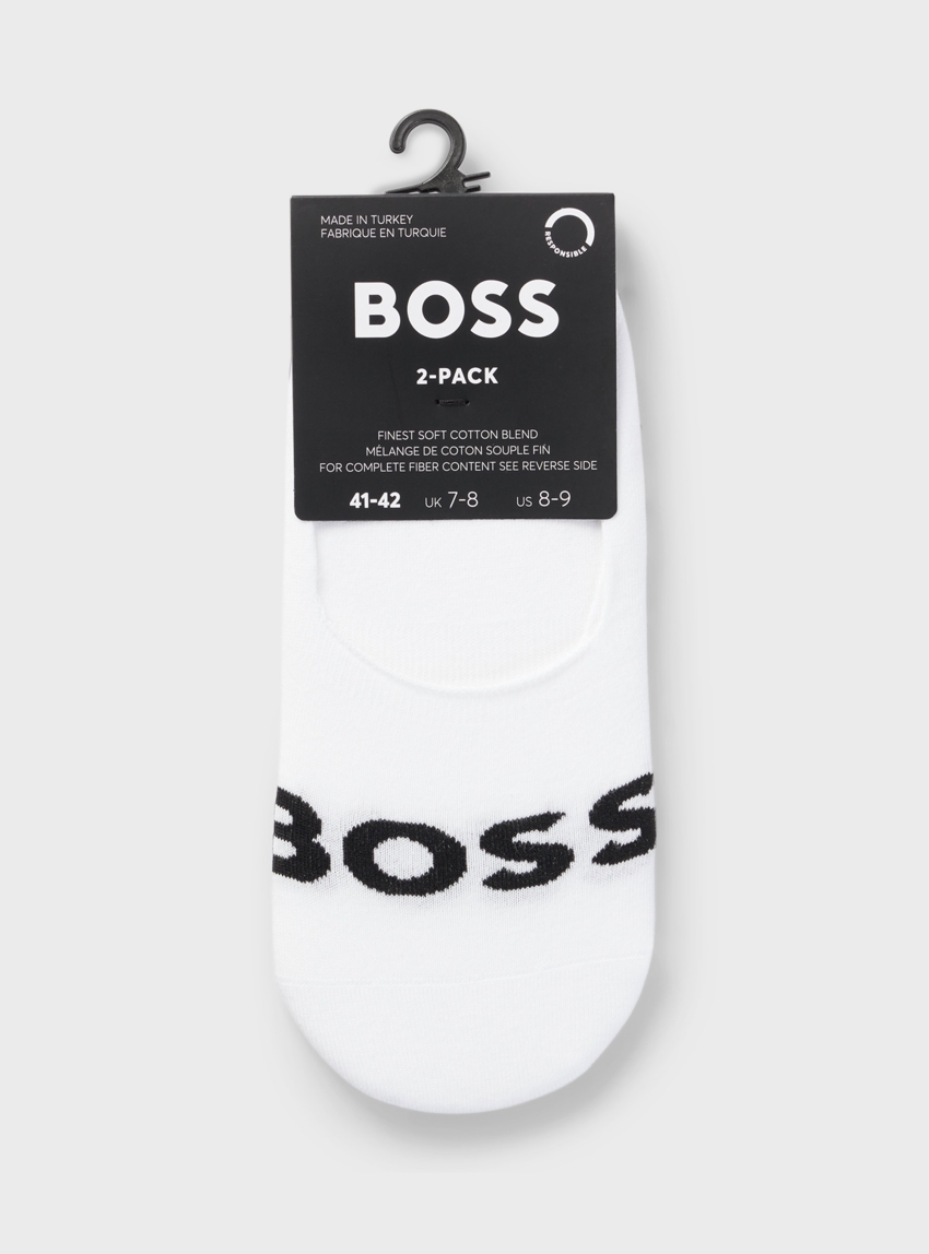 BOSS Two-Pack Of Invisible Socks 2P SL Uni Logo CC - White