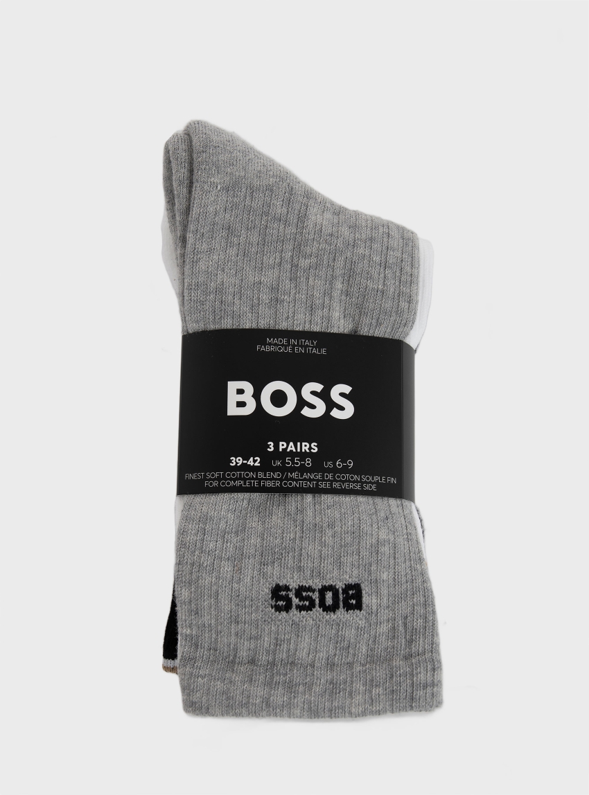 BOSS Three-Pack Of Regular-Length Socks 3PQSRibColorblock CC - Multi Colors