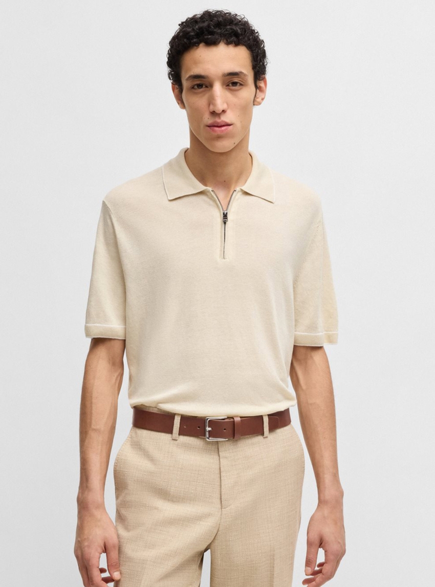 BOSS Italian-Leather Belt Ronnie-V_Sz35 - Cognac