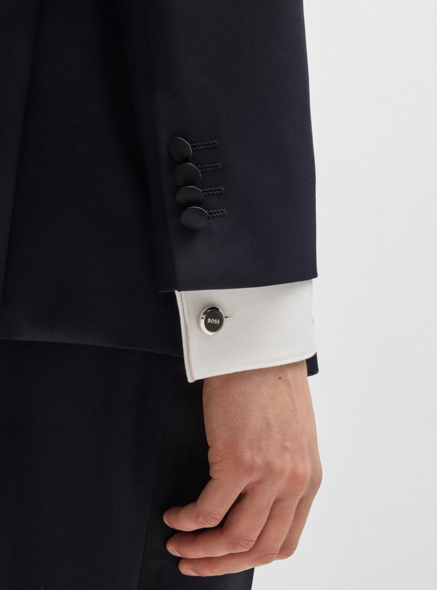 BOSS Round Cufflinks B-LOGO-CUF - Silver