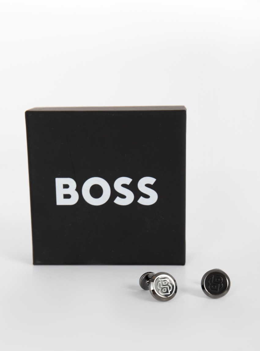 BOSS Round Cufflinks B-LOGOBB-CUF - Gunmetal