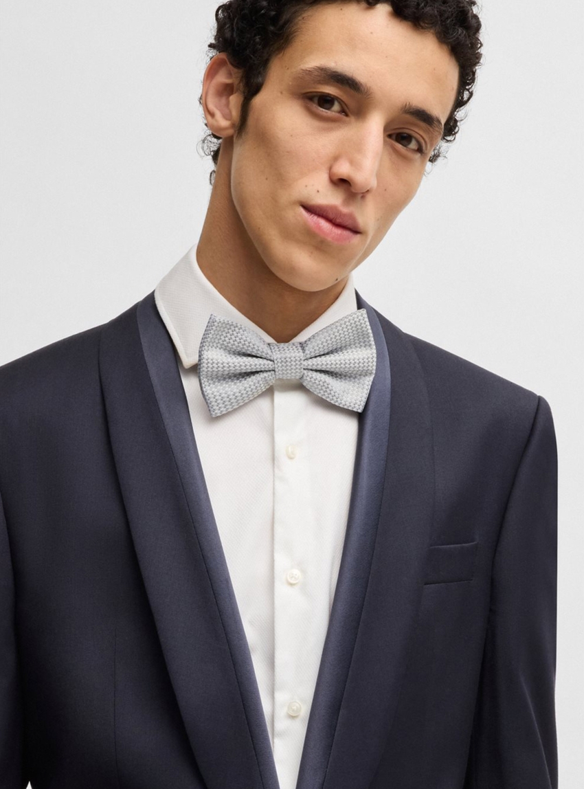 BOSS Bow Tie With Jacquard Structure H-B.TIE BIGIOTTO 242 - Silver