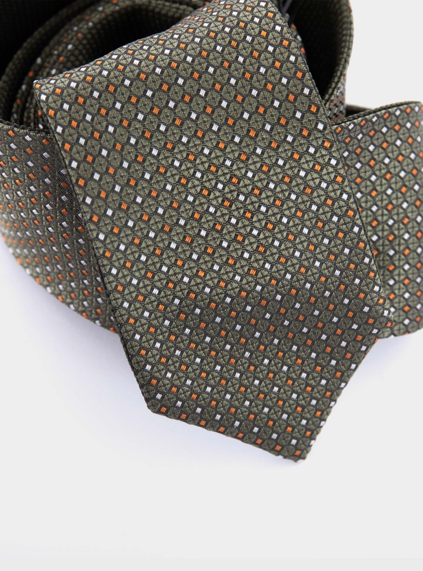 BOSS Silk-Blend Tie P-TIE DOUBLE CM6-243 - Olive 