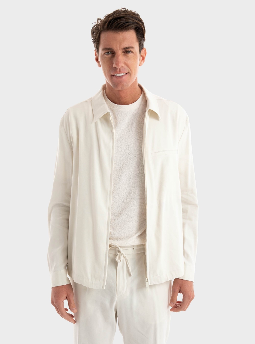 BOSS Jacket P-Carper-Zip-WG-252 - Ecru