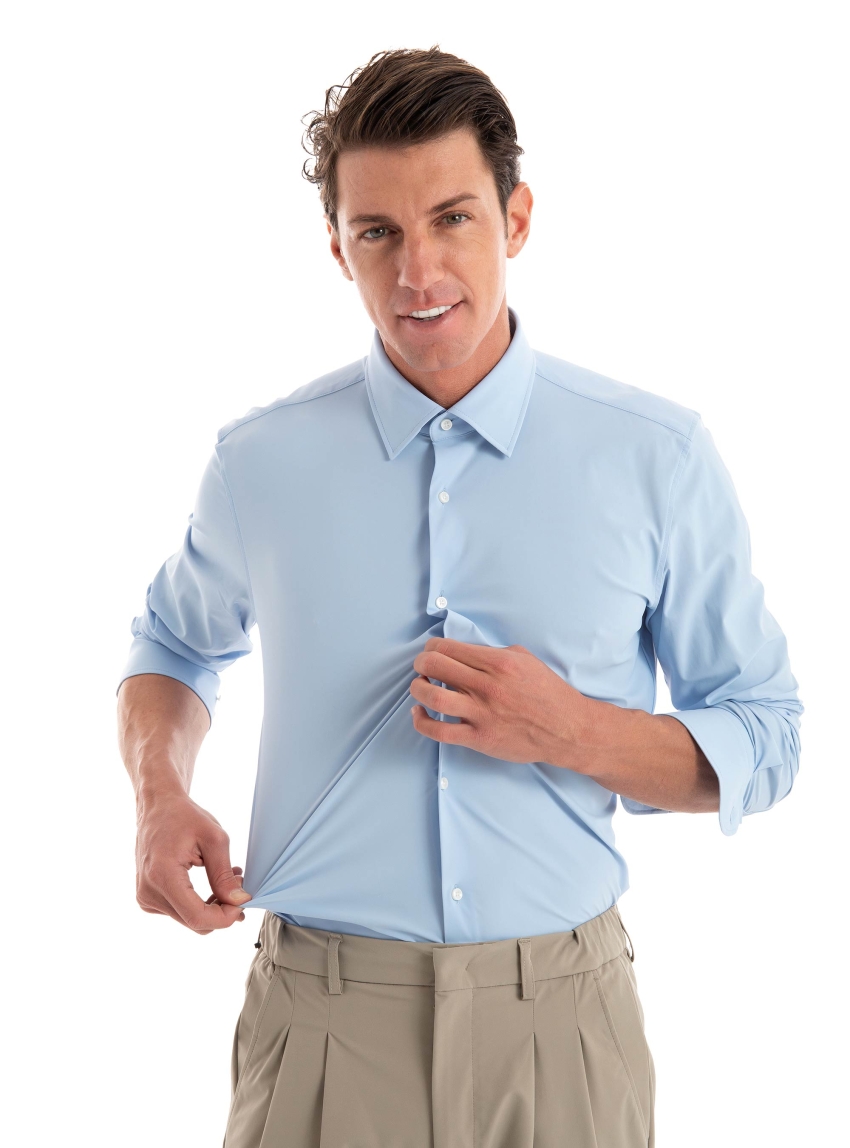 BOSS Slim Fit Performance-Stretch Shirt P-HANK-kent-C1-222 - Light Blue