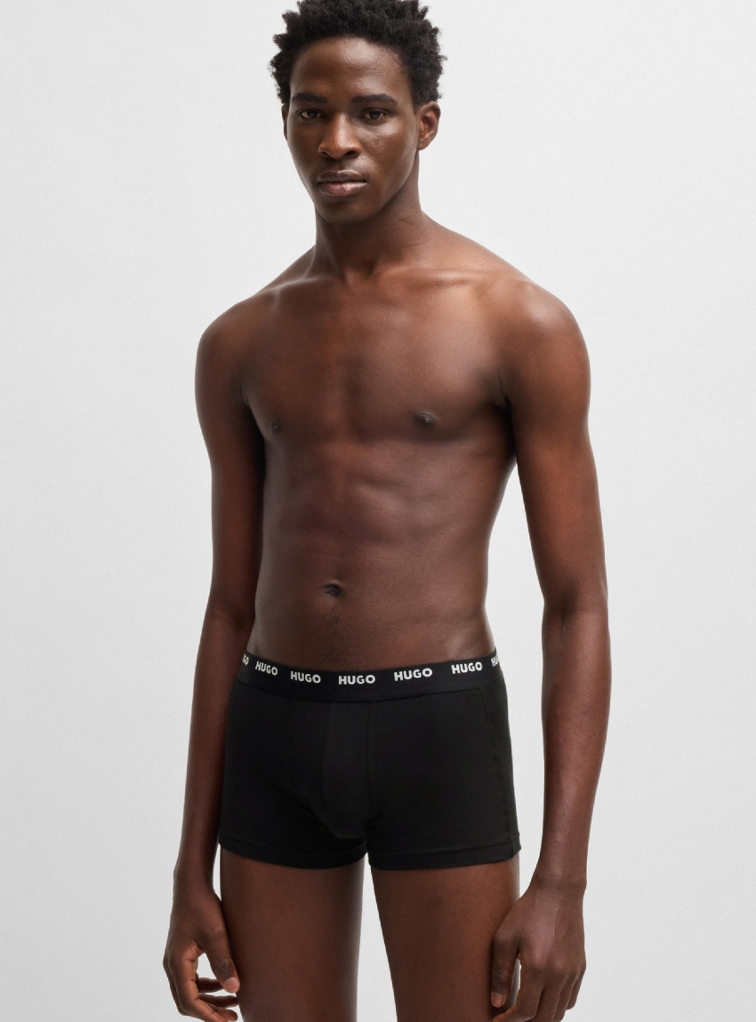 HUGO Five-Pack Of Stretch-Cotton Trunks TRUNK FIVE PACK - Black