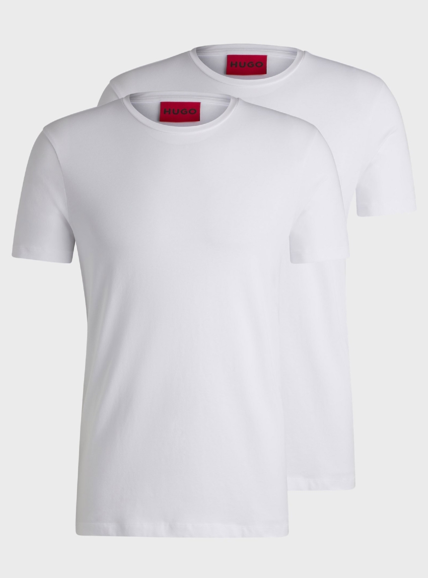 HUGO Two-Pack Of Slim-Fit T-Shirts HUGO-Round - White